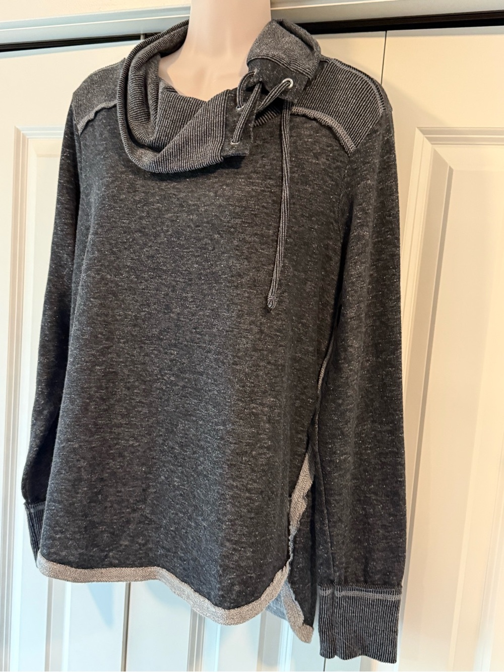 Maurices charcoal gray cowl neck sweatshirt hoodie top xl
